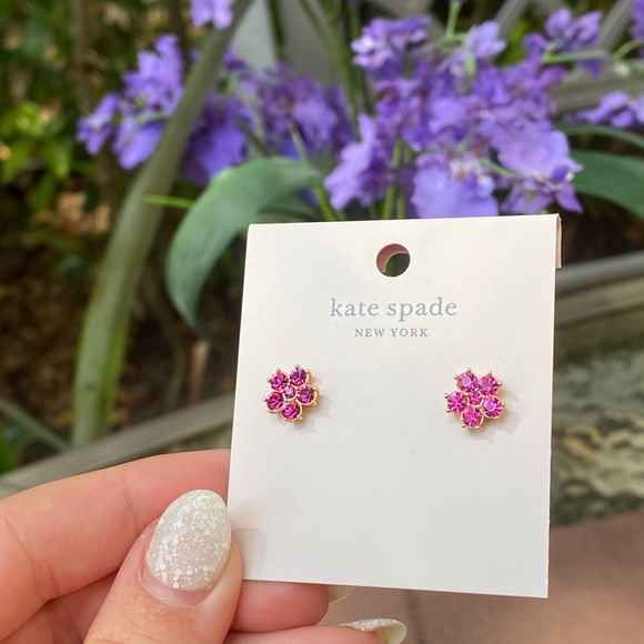 Kate Spade Pink Magenta Flower Earrings NWT